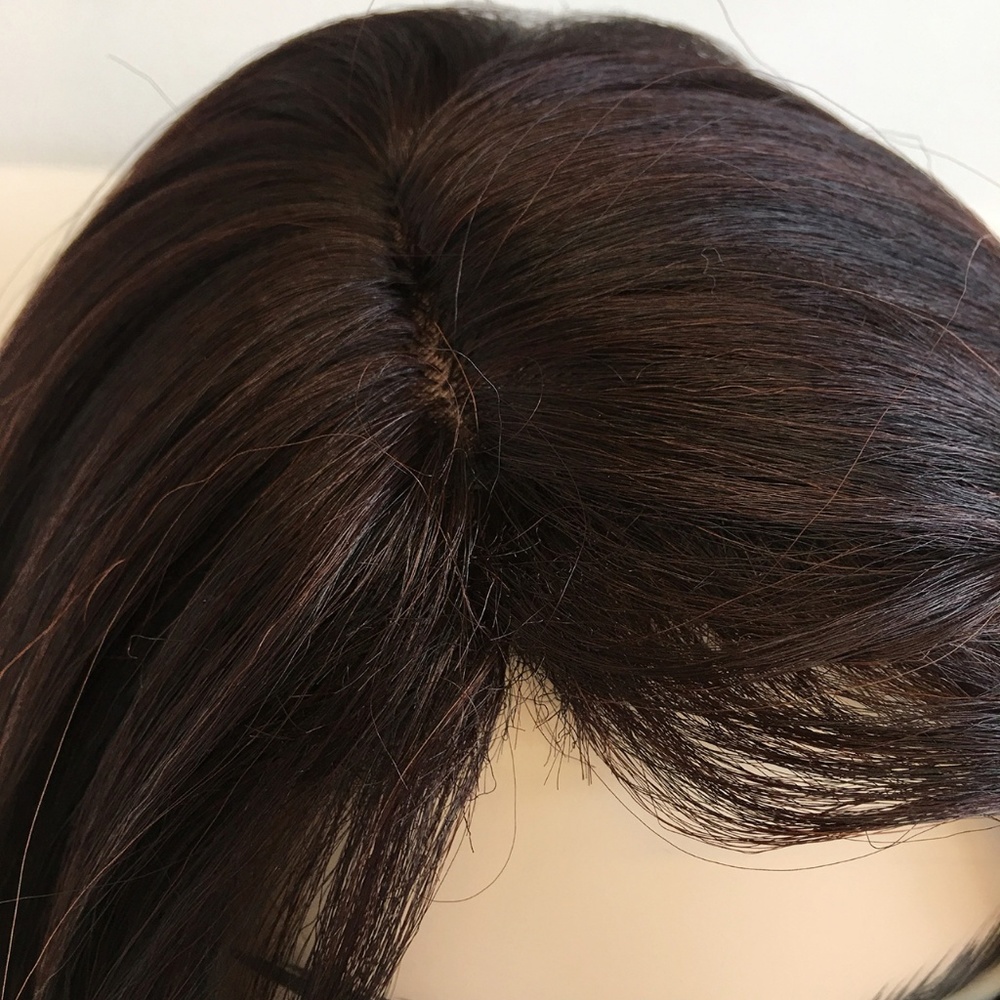 20" Side Part Black Copper Color Wavy Wig | Sophia - Picture 6 of 8